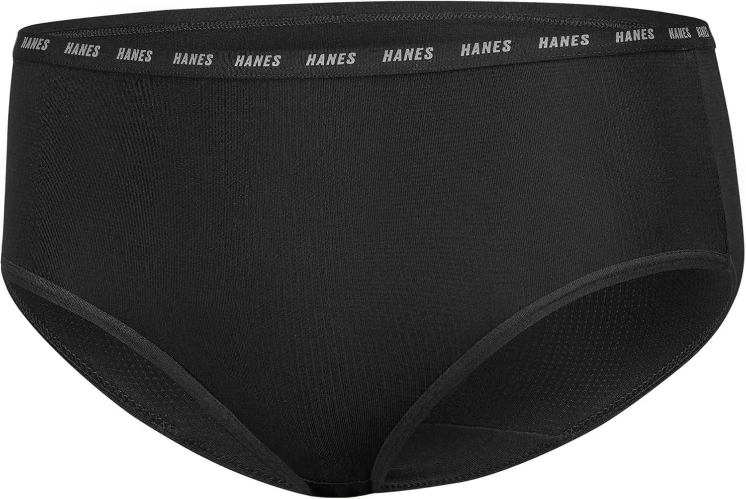 imageHanes Girls Big Moves Breathable Stretch Tween UnderwearBlackGrey