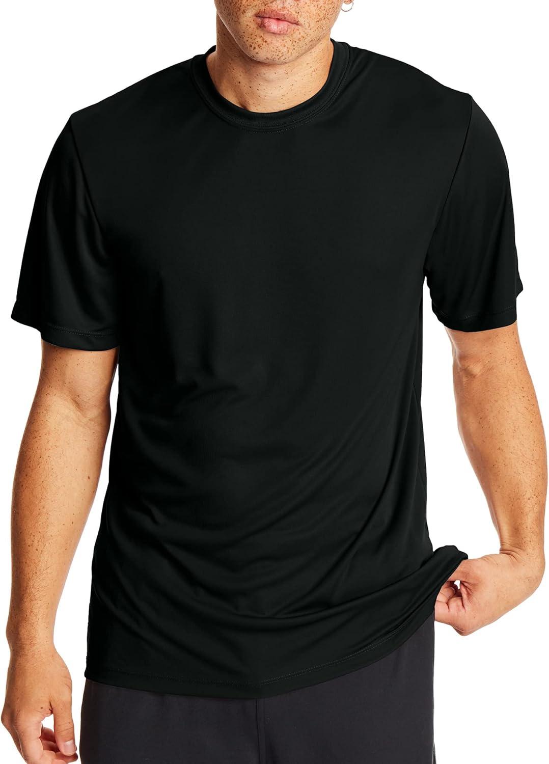 imageHanes Mens Cool Dri Performance TShirt MoistureWicking Short Sleeve Tee 40 UPF Protection 2 Or 5 PackBlack 2 Pack