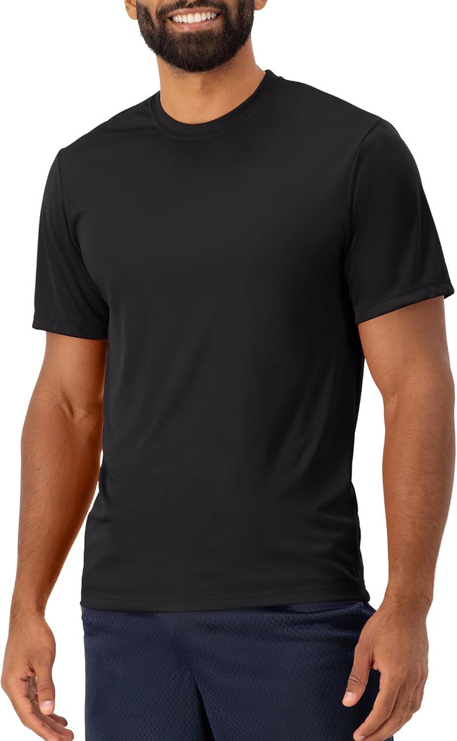 imageHanes Mens Cool Dri Performance TShirt MoistureWicking Short Sleeve Tee 40 UPF Protection 2 Or 5 PackBlackWhite 5 Pack