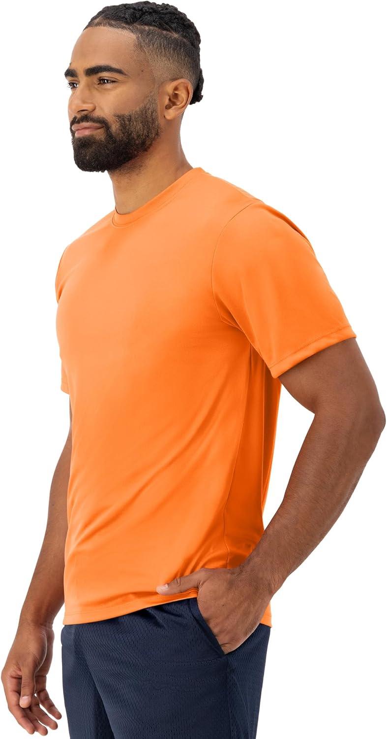 imageHanes Mens Cool Dri Performance TShirt MoistureWicking Short Sleeve Tee 40 UPF Protection 2 Or 5 PackSafety Orange 2 Pack