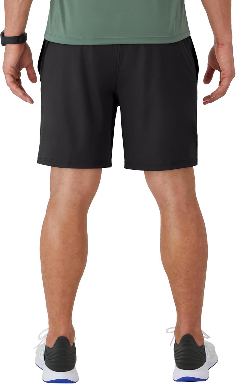 imageHanes Mens Moves Workout Shorts with Boxer Brief Liner amp Total Support Pouch MoistureWicking Shorts 7 InseamBlack