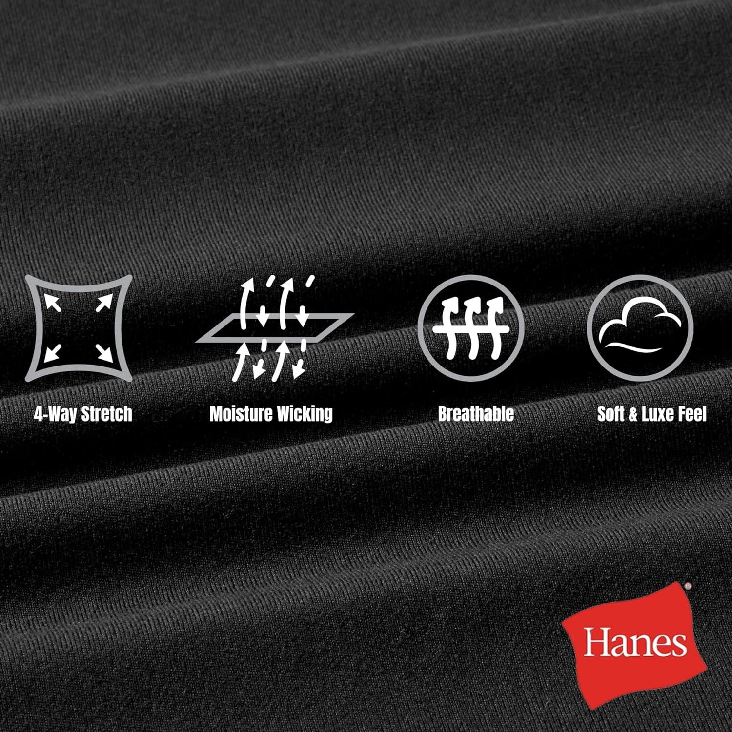 imageHanes Mens Moves Workout Shorts with Boxer Brief Liner amp Total Support Pouch MoistureWicking Shorts 7 InseamBlack