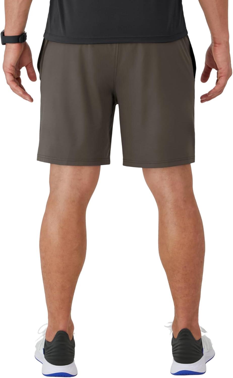 imageHanes Mens Moves Workout Shorts with Boxer Brief Liner amp Total Support Pouch MoistureWicking Shorts 7 InseamGrey Encore