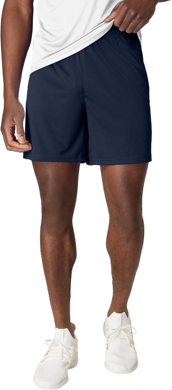 imageHanes Mens Shorts Pack 5Pack Cooldri Athletic Shorts for Men MoistureWicking Odor Control 7 InseamLight BlueDeep RedNavyGraphiteBlack