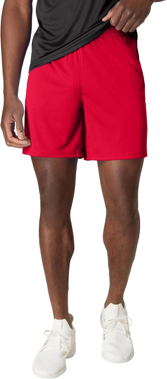 imageHanes Mens Shorts Pack 5Pack Cooldri Athletic Shorts for Men MoistureWicking Odor Control 7 InseamLight BlueDeep RedNavyGraphiteBlack