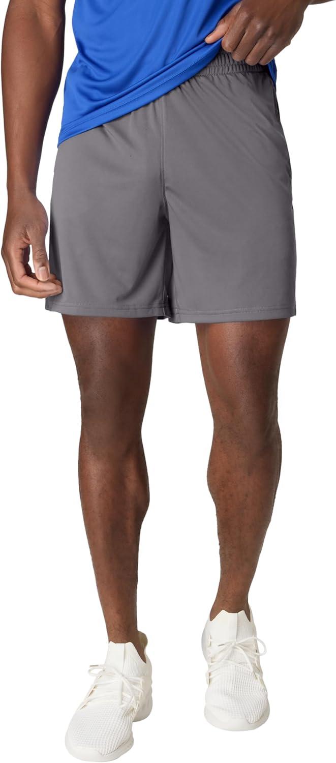 imageHanes Mens Shorts Pack 5Pack Cooldri Athletic Shorts for Men MoistureWicking Odor Control 7 InseamLight BlueDeep RedNavyGraphiteBlack