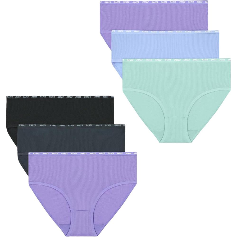 imageHanes Girls Big Moves Breathable Stretch Tween UnderwearPurpleBlueMintBlackGrey