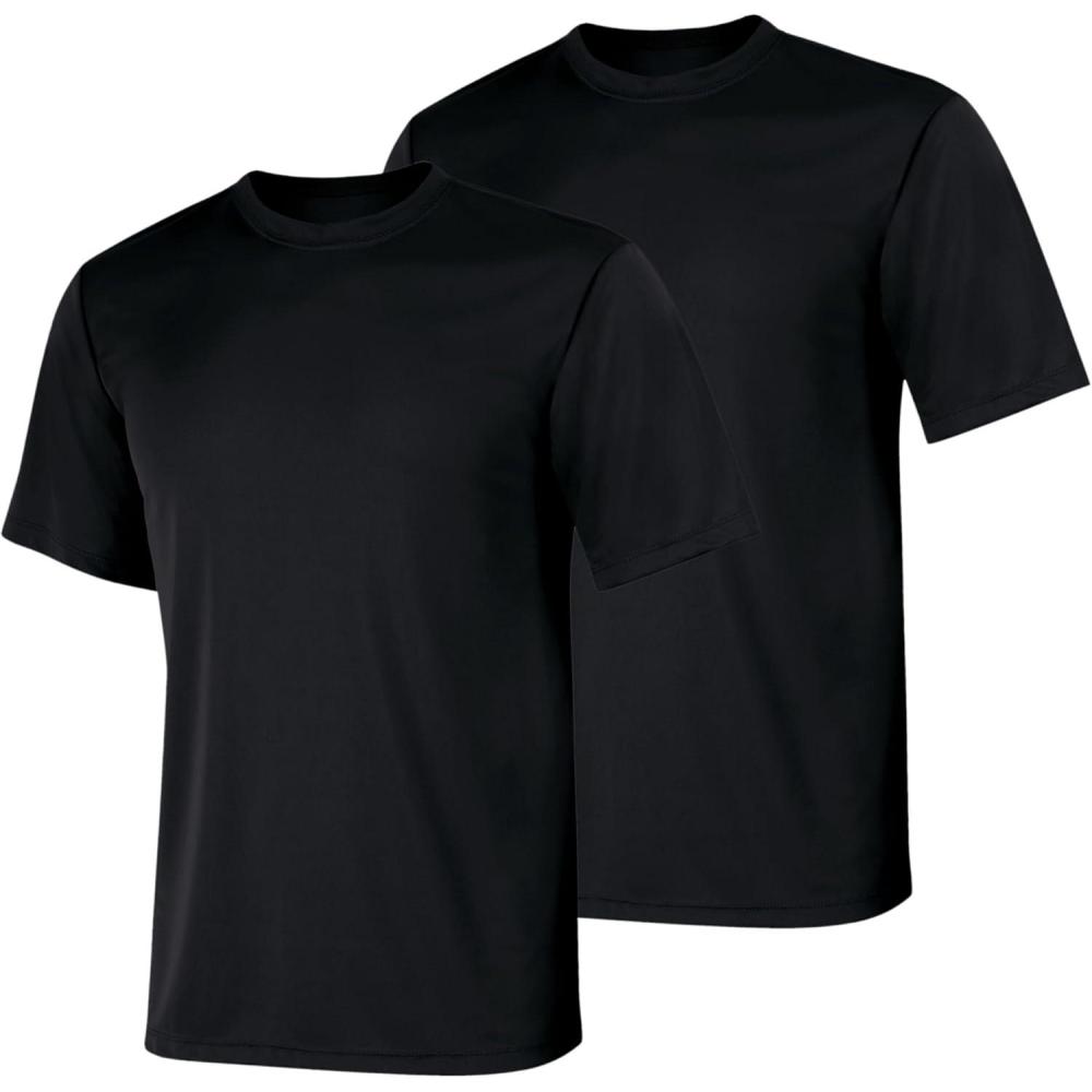 imageHanes Mens Cool Dri Performance TShirt MoistureWicking Short Sleeve Tee 40 UPF Protection 2 Or 5 PackBlack  2 Pack