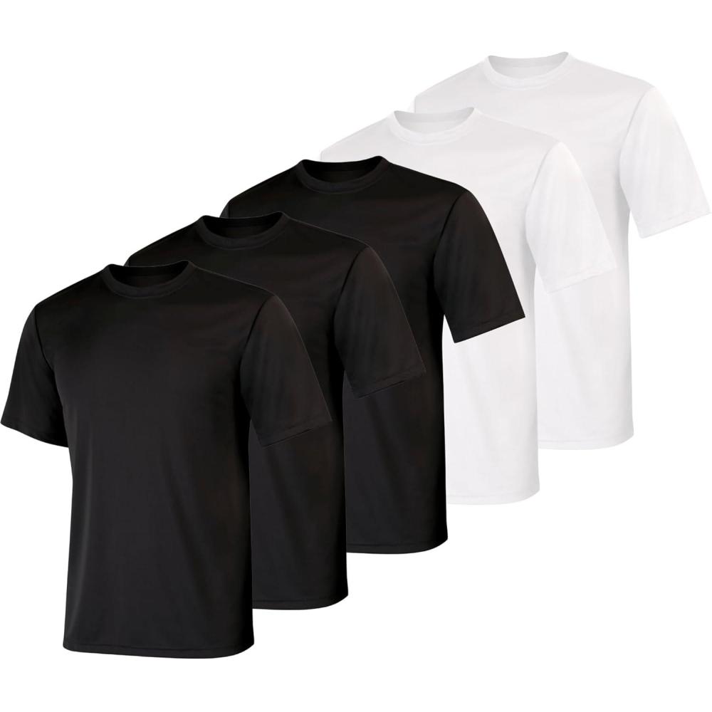 imageHanes Mens Cool Dri Performance TShirt MoistureWicking Short Sleeve Tee 40 UPF Protection 2 Or 5 PackBlackWhite  5 Pack