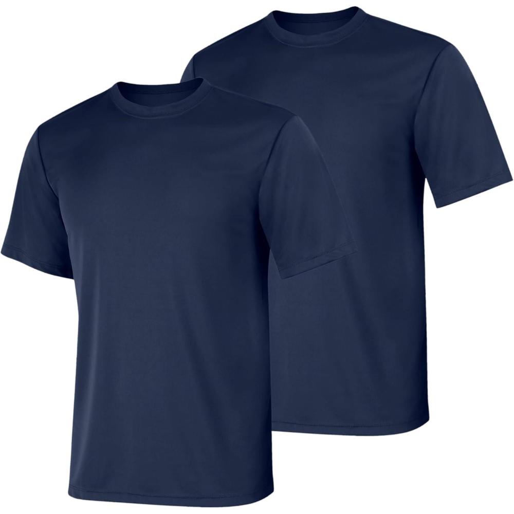 imageHanes Mens Cool Dri Performance TShirt MoistureWicking Short Sleeve Tee 40 UPF Protection 2 Or 5 PackNavy 2 Pack
