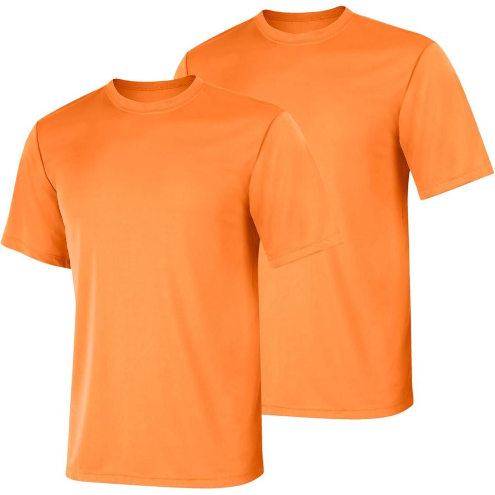 imageHanes Mens Cool Dri Performance TShirt MoistureWicking Short Sleeve Tee 40 UPF Protection 2 Or 5 PackSafety Orange  2 Pack