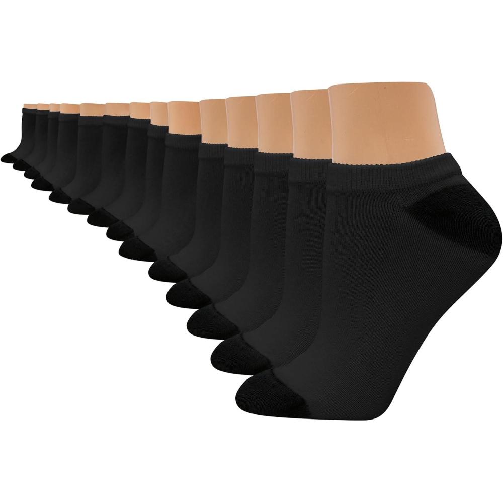 imageHanes Womens Cool Comfort NoShow Socks MoistureWicking Socks 14PackBlack  14 Pack