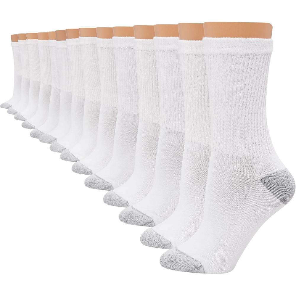 imageHanes Womens MoistureWicking Socks 14PackWhite  14 Pack