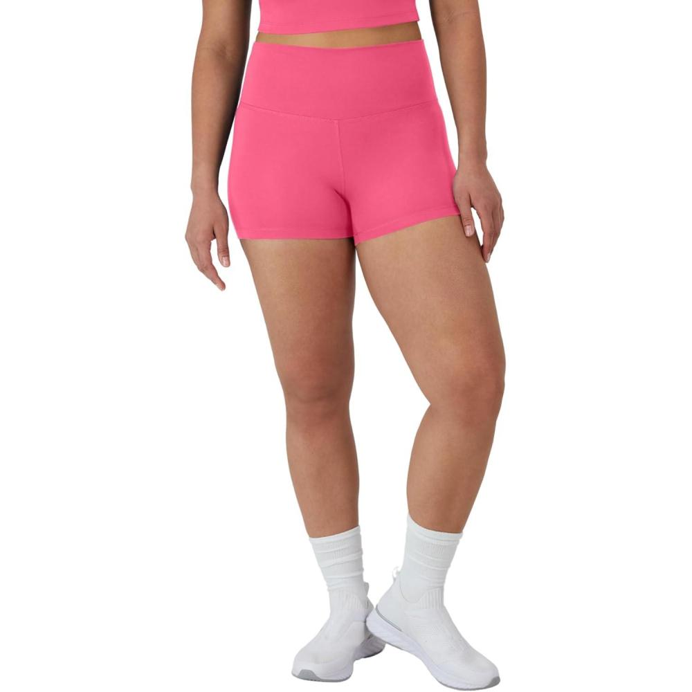 imageHanes Womens Moves Bike Shorts Soft amp Stretchy Workout Shorts with Interior Pocket MoistureWicking 3 Or 7 InseamPink Pedestal