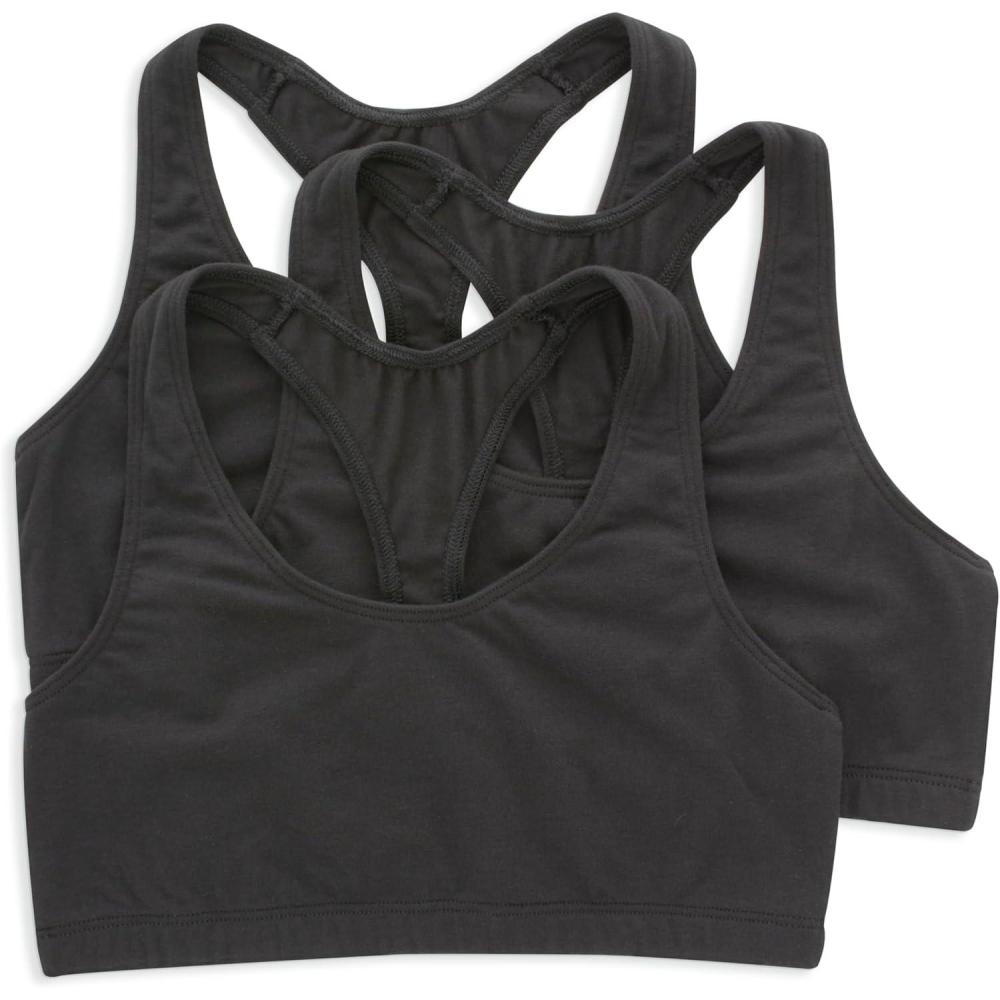 imageHanes Womens Racerback Cotton TBack Bralette 3 Pack
