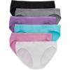 imageHanes Womens Bikini Underwear Pack Moisturewicking Cotton Bikini Panties 6pack Colors May VarySolidPrint Mix
