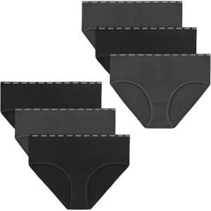 Hanes Girls’ Big Moves Breathable Stretch Tween Underwear(Black/Grey)