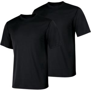 Hanes Mens Cool Dri Performance T-Shirt, Moisture-Wicking Short Sleeve Tee, 40+ UPF Protection, 2 Or 5 Pack(Black – 2 Pack)