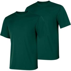 Hanes Mens Cool Dri Performance T-Shirt, Moisture-Wicking Short Sleeve Tee, 40+ UPF Protection, 2 Or 5 Pack(Deep Forest – 2 Pack)