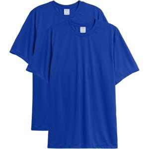 Hanes Mens Cool Dri Performance T-Shirt, Moisture-Wicking Short Sleeve Tee, 40+ UPF Protection, 2 Or 5 Pack(Deep Royal – 2 Pack)