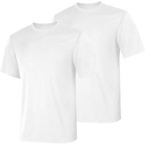 Hanes Mens Cool Dri Performance T-Shirt, Moisture-Wicking Short Sleeve Tee, 40+ UPF Protection, 2 Or 5 Pack(White – 2 Pack)