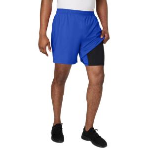 Hanes Mens Moves Workout Shorts with Boxer Brief Liner & Total Support Pouch, Moisture-Wicking Shorts, 7” Inseam(Deep Royal)