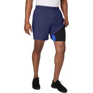 Hanes Mens Moves Workout Shorts with Boxer Brief Liner & Total Support Pouch, Moisture-Wicking Shorts, 7” Inseam(Imperial Indigo)