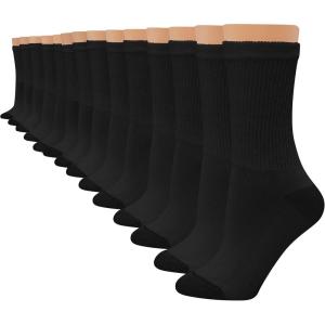 Hanes Women’s Moisture-Wicking Socks (14-Pack)(Black – 14 Pack)