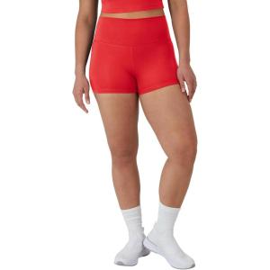 Hanes Womens Moves Bike Shorts, Soft & Stretchy Workout Shorts with Interior Pocket, Moisture-Wicking, 3” Or 7″ Inseam(Holly Berry Red)