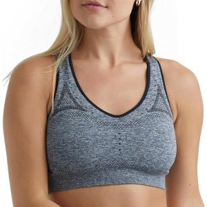 Hanes Womens Sport Seamless Racerback Sports Bra(Ebony Heather – 1 Pack)