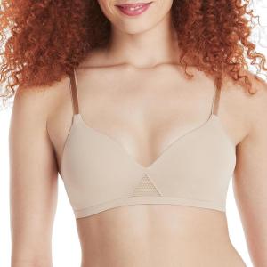 Hanes Women’s T-Shirt Bra Pack, Oh So Light Wireless Bra for Women, Convertible Straps, Single or 2-Pack(Nude)