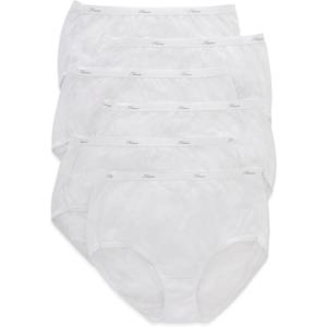 Hanes womens High-waisted Brief Panties, 6-pack, Moisture-wicking Cotton Brief Underwear (Colors May Vary)(White)