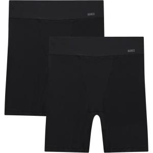 Hanes womens Moves Underwear, Anti-chafe Slip Shorts, Microfiber Slip Shorts for Women, 2-pack(Black/Black)