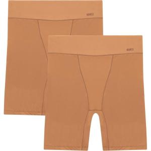 Hanes womens Moves Underwear, Anti-chafe Slip Shorts, Microfiber Slip Shorts for Women, 2-pack(Warm Almond/Warm Almond)