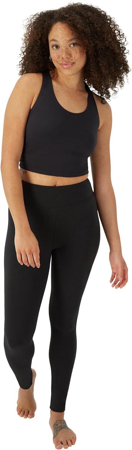 imageHanes Light Workout 3Pack StretchCotton Cropped Yoga Tank Tops for Women with Builtin BraBlackBlackBlack