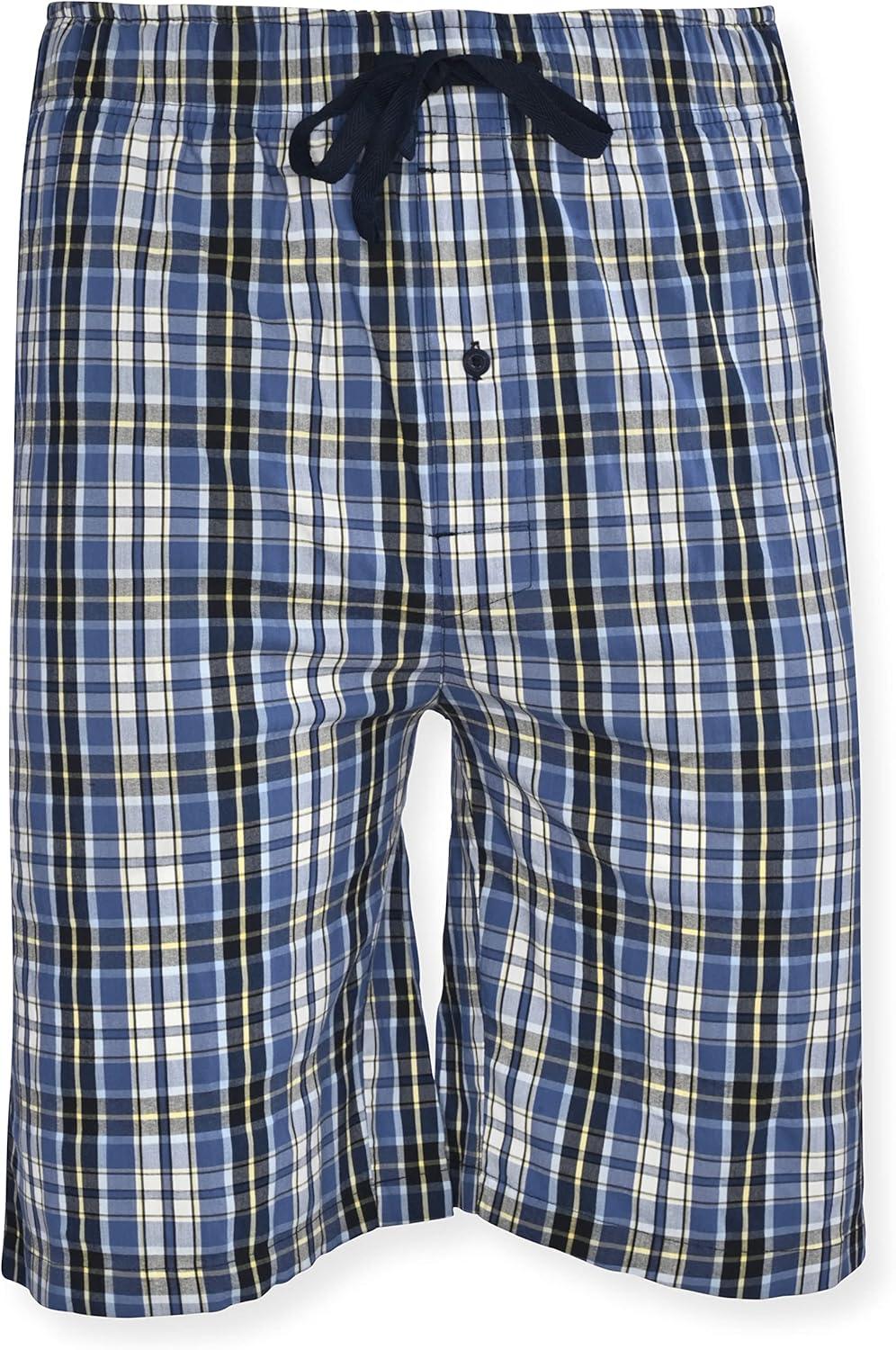 imageHanes Mens 2Pack Woven Pajama Shorts Lightweight Breathable Lounge Fit for Summer Pantalones Cortos para Hombre 2PackBlueBlack