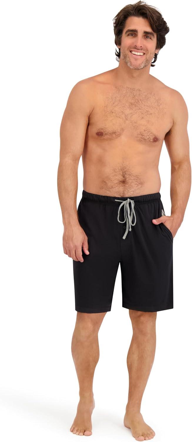 imageHanes Mens Sleep Shorts 2 Pack Cotton 75 Inseam Athletic Pajamas Soft Loungewear Pantalones CortosBlackDark Blue