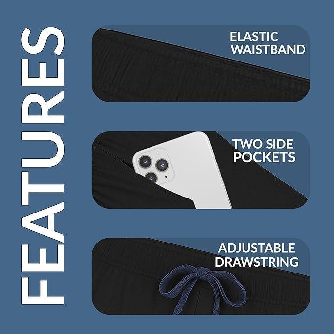 imageHanes Mens Sleep Shorts 2 Pack Cotton 75 Inseam Athletic Pajamas Soft Loungewear Pantalones CortosBlackDark Blue