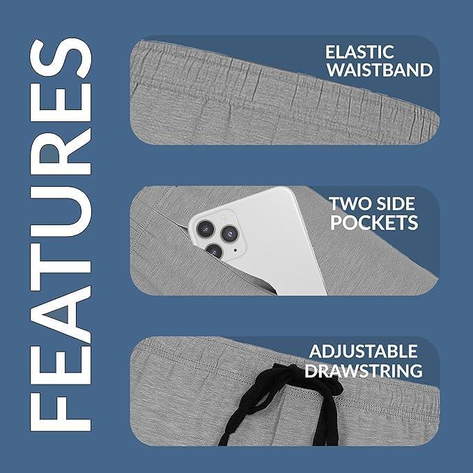 imageHanes Mens Sleep Shorts 2 Pack Cotton 75 Inseam Athletic Pajamas Soft Loungewear Pantalones CortosHeather GrayNavy