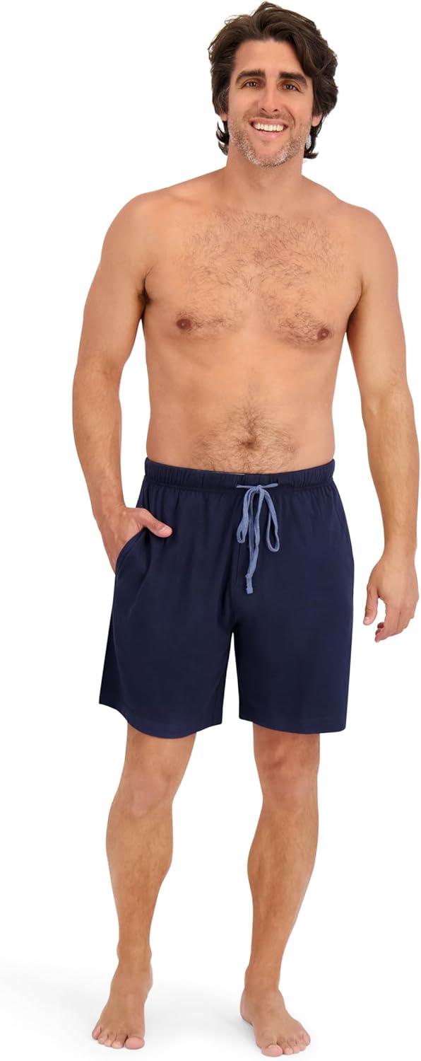imageHanes Mens Sleep Shorts 2 Pack Cotton 75 Inseam Athletic Pajamas Soft Loungewear Pantalones CortosHeather GrayNavy