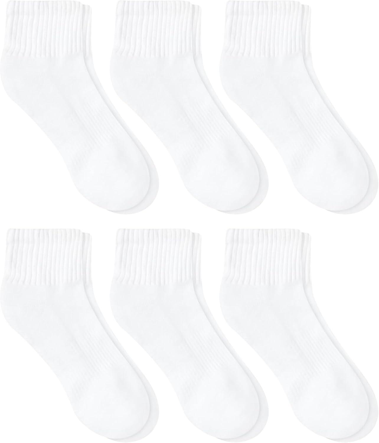 imageHanes Unisex Plain White Socks Pack or Plain Black Socks Pack Mens Womens amp Teen Sizes Crew and Ankle 6PacksWhite
