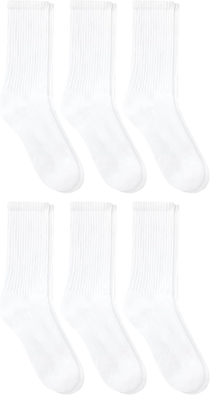 imageHanes Unisex Plain White Socks Pack or Plain Black Socks Pack Mens Womens amp Teen Sizes Crew and Ankle 6PacksWhite