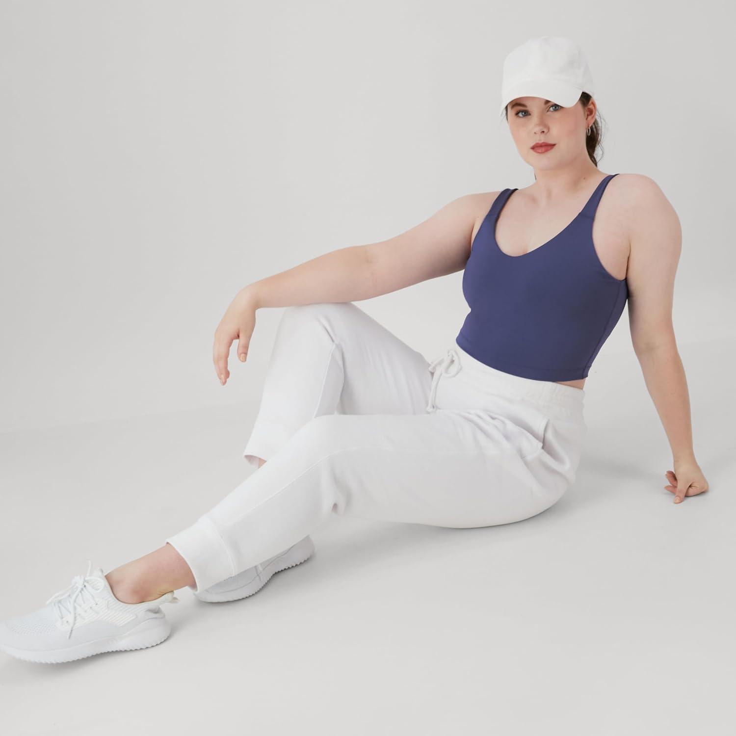 imageHanes Womens Moves Crop Bralette VNeck Cropped Pullover Builtin Shelf Bra Odor ControlDark Cobalt Night