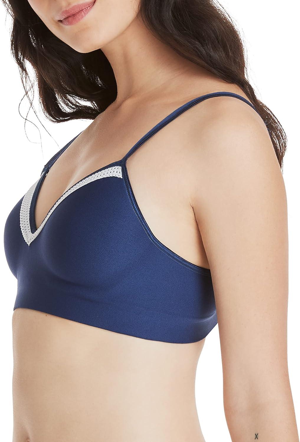 imageHanes Womens SmoothTec ComfortFlex Fit Wirefree Bra MHG199In the NavySterling Grey