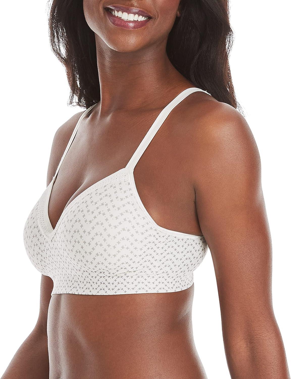 imageHanes Womens SmoothTec ComfortFlex Fit Wirefree Bra MHG199Tic Tac Chevron Print