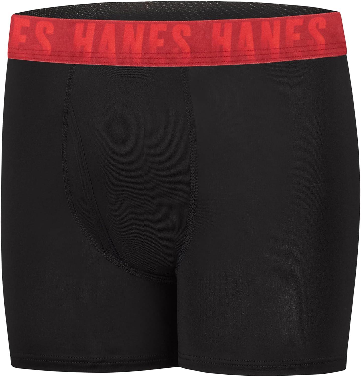 imageHanes boys Moves Breathable Boxer Brief Underwear Performance Stretch Boxer Briefs for Boys Moisturewicking 6pkBlack