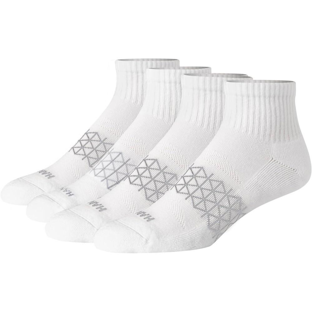 imageHanes Mens Absolute Active Cushioned Ankle Socks 4PackWhite