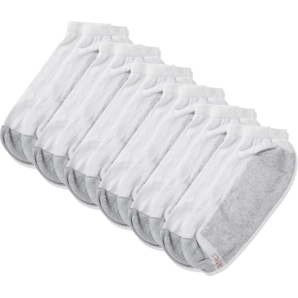 imageHanes Mens Max Cushion Low Cut Socks 6 8 and 12 Pair Pack White and BlackWhite
