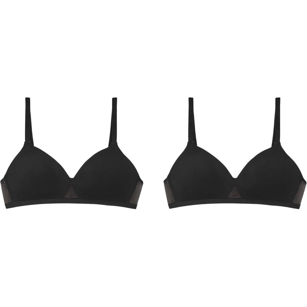 imageHanes Womens TShirt Bra Pack Oh So Light Wireless Bra for Women Convertible Straps Single or 2Pack