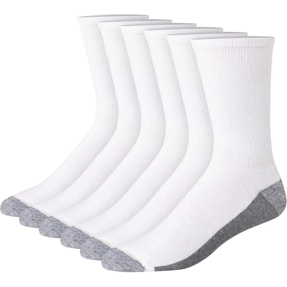imageHanes mens Max Cushioned Crew Socks Moisturewicking With Odor Control MultipackCrew Sock
